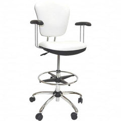 LISTA - 21 to 28" High Adjustable Height Swivel Stool - Exact Tool & Supply