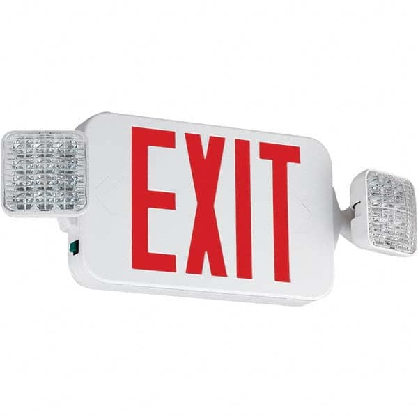 Hubbell Lighting - Combination Exit Signs Mounting Type: Ceiling Mount; Wall Mount Number of Faces: 1 - Exact Tool & Supply