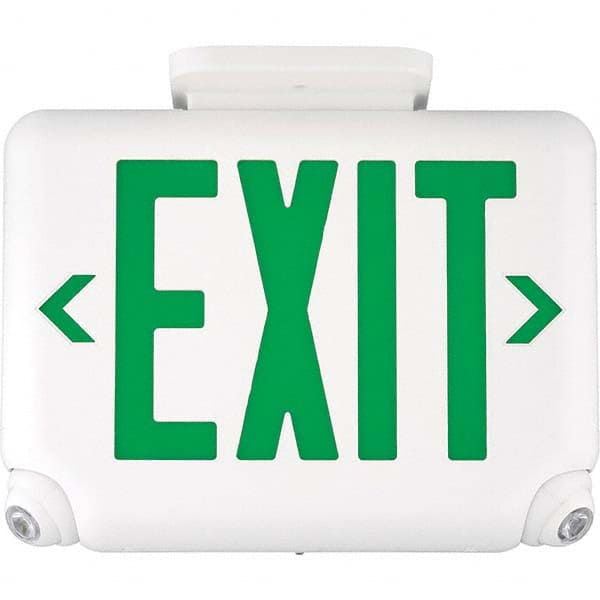 Hubbell Lighting - Combination Exit Signs Mounting Type: Wall Mount; Ceiling Mount Number of Faces: 1 - Exact Tool & Supply