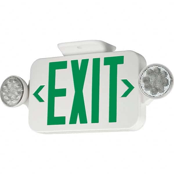 Hubbell Lighting - Combination Exit Signs Mounting Type: Wall Mount; Ceiling Mount Number of Faces: 1 - Exact Tool & Supply