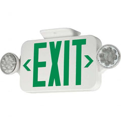 Hubbell Lighting - Combination Exit Signs Mounting Type: Wall Mount; Ceiling Mount Number of Faces: 1 - Exact Tool & Supply