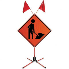 VizCon - Sign Posts & Traffic Sign Accessories Type: Roll-Up Sign Stand Sign Post/Stand Height (Feet): 4 - Exact Tool & Supply