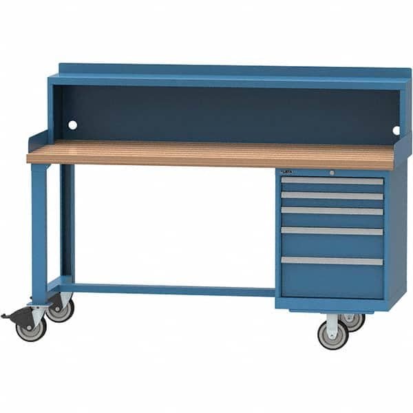 LISTA - Mobile Work Centers; Type: Work Bench Top ; Load Capacity (Lb.): 1,000 ; Number of Drawers: 5 ; Width (Inch): 72 ; Depth (Inch): 30 ; Height (Inch): 37-1/4 - Exact Tool & Supply