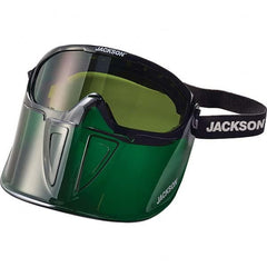Jackson Safety - Size Universal Green Polycarbonate Uncoated Goggles with Face Shield - Exact Tool & Supply