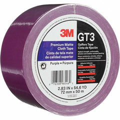 3M - 50m x 72mm x 11 mil Purple Cotton Cloth Gaffers Tape - Exact Tool & Supply