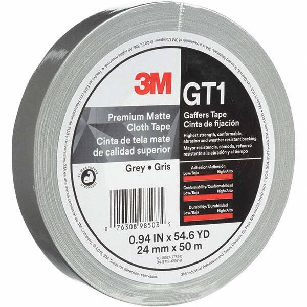 3M - 50m x 24mm x 11 mil Gray Cotton Cloth Gaffers Tape - Exact Tool & Supply