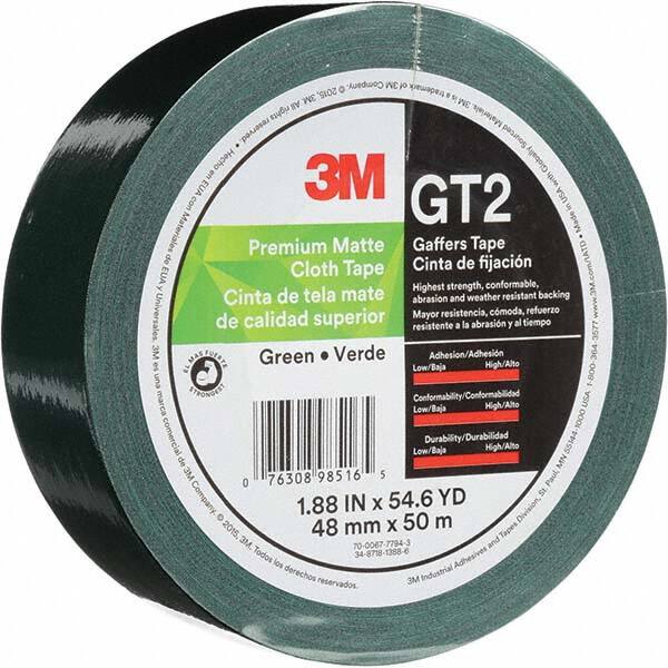 3M - 50m x 48mm x 11 mil Green Cotton Cloth Gaffers Tape - Exact Tool & Supply