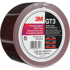 3M - 50m x 72mm x 11 mil Burgundy Cotton Cloth Gaffers Tape - Exact Tool & Supply