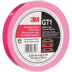 3M - 50m x 24mm x 11 mil Fluorescent Pink Cotton Cloth Gaffers Tape - Exact Tool & Supply