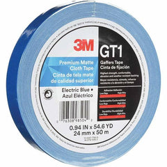 3M - 50m x 24mm x 11 mil Blue Cotton Cloth Gaffers Tape - Exact Tool & Supply