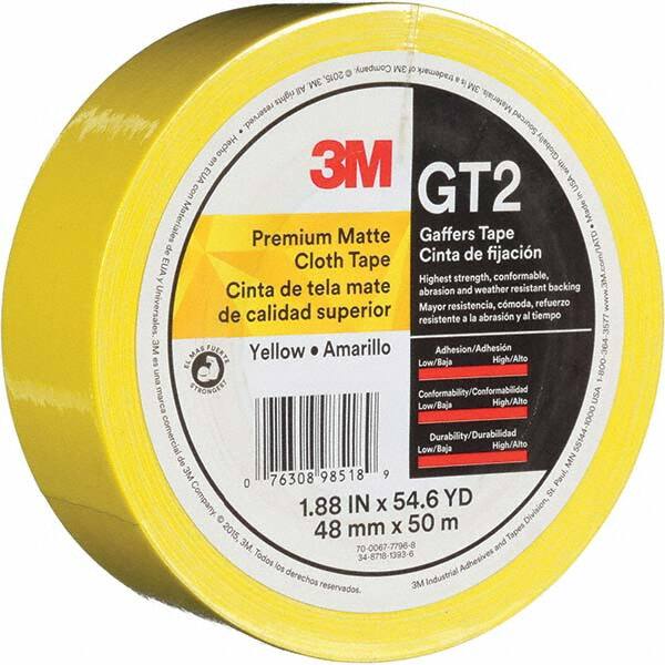 3M - 50m x 48mm x 11 mil Yellow Cotton Cloth Gaffers Tape - Exact Tool & Supply