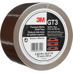 3M - 50m x 72mm x 11 mil Brown Cotton Cloth Gaffers Tape - Exact Tool & Supply