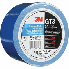 3M - 50m x 72mm x 11 mil Blue Cotton Cloth Gaffers Tape - Exact Tool & Supply