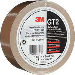 3M - 50m x 48mm x 11 mil Tan Cotton Cloth Gaffers Tape - Exact Tool & Supply