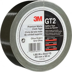 3M - 50m x 48mm x 11 mil Olive Green Cotton Cloth Gaffers Tape - Exact Tool & Supply