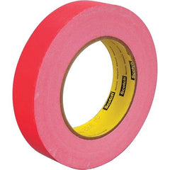 3M - 3/8" Wide x 60 Yd Long x 6.7 mil Red Paper Masking Tape - Exact Tool & Supply