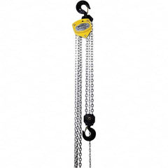 OZ Lifting Products - 6,000 Lb Capacity, 15' Lift Height, Manual Chain Hoist with Overload Protection - Exact Tool & Supply