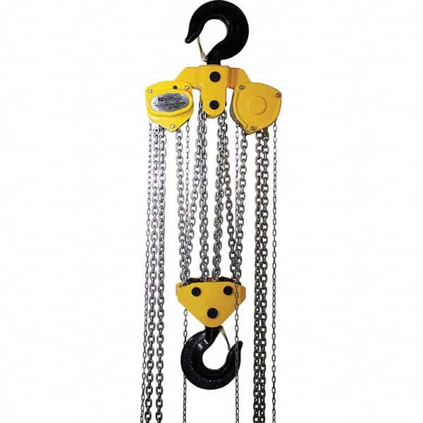 OZ Lifting Products - 40,000 Lb Capacity, 30' Lift Height, Manual Chain Hoist with Overload Protection - Exact Tool & Supply