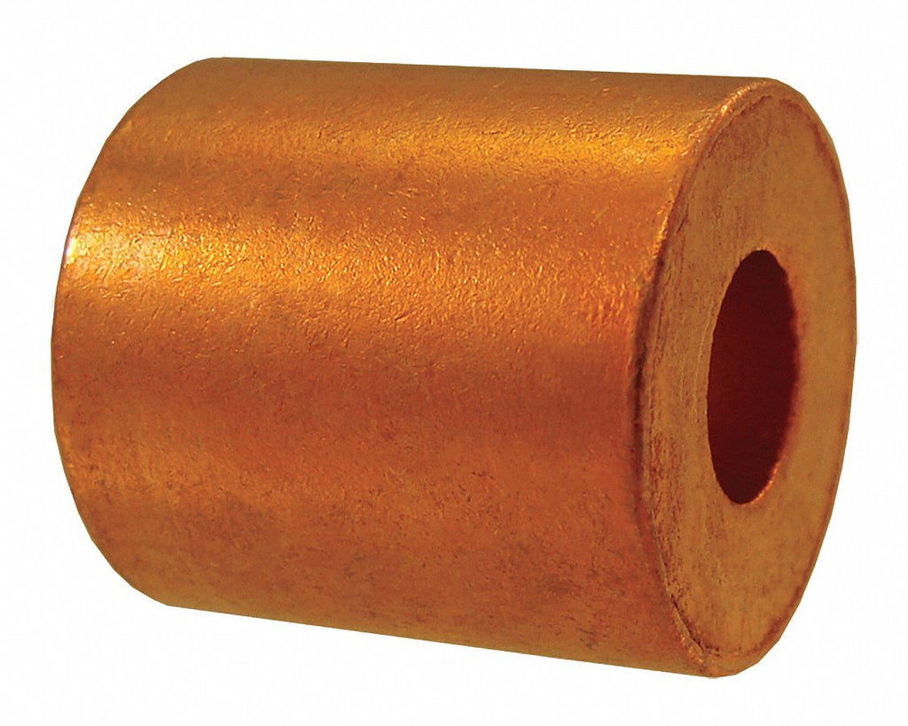 Wire Rope Stop Sleeve, For Wire Rope Dia. 1/8", 122 Copper