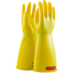 ‎170-0-14/7 - Novax - Natural Rubber Insulating Glove - Class 0 - 14″ - Yellow - Straight Cuff - Exact Tool & Supply
