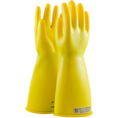 ‎170-00-14/11 - Novax - Natural Rubber Insulating Glove - Class 00 - 14″ - Yellow - Straight Cuff - Exact Tool & Supply