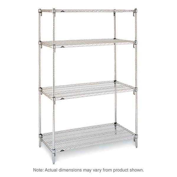 Metro - 2,000 Lb Capacity 4 Shelf Wire Shelving - Starter Unit - Exact Tool & Supply