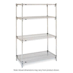 Metro - 2,000 Lb Capacity 4 Shelf Wire Shelving - Starter Unit - Exact Tool & Supply