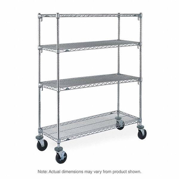 Metro - 900 Lb Capacity 4 Shelf Mobile Wire Shelving Unit - Add-On Unit - Exact Tool & Supply