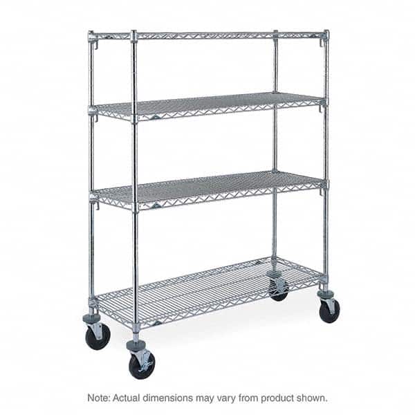 Metro - 900 Lb Capacity 4 Shelf Mobile Wire Shelving Unit - Add-On Unit - Exact Tool & Supply