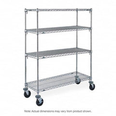 Metro - 900 Lb Capacity 4 Shelf Mobile Wire Shelving Unit - Add-On Unit - Exact Tool & Supply