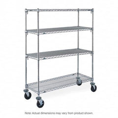 Metro - 900 Lb Capacity 4 Shelf Mobile Wire Shelving Unit - Add-On Unit - Exact Tool & Supply