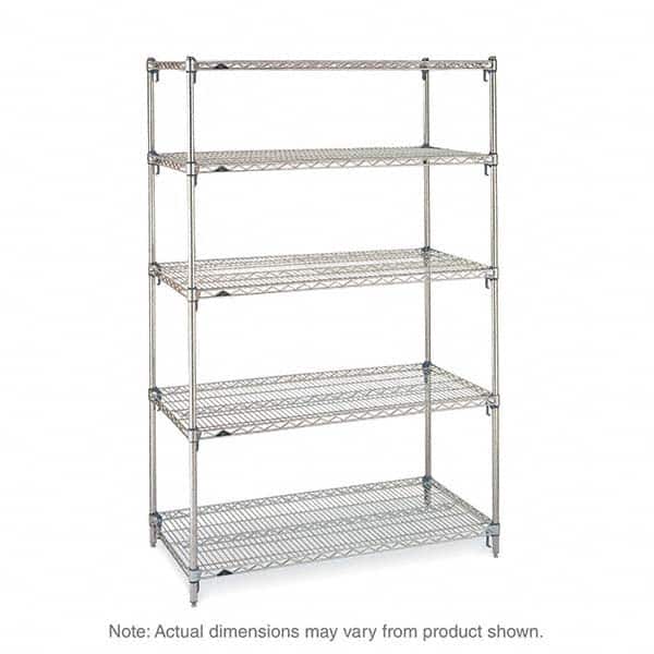 Metro - 2,000 Lb Capacity 5 Shelf Wire Shelving - Starter Unit - Exact Tool & Supply