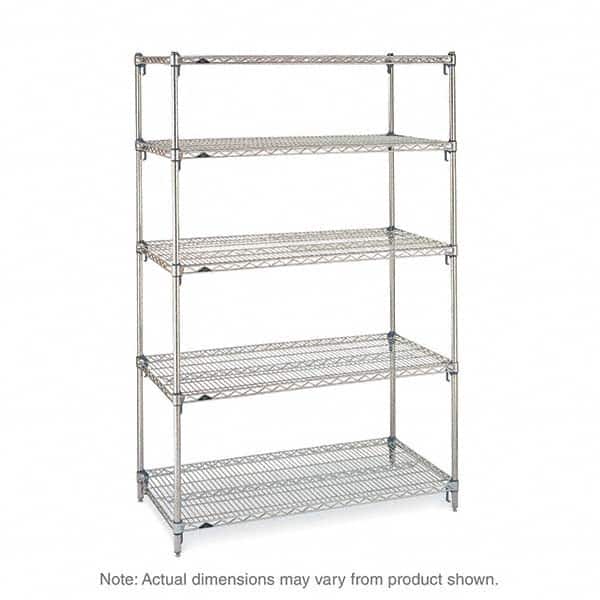 Metro - 2,000 Lb Capacity 5 Shelf Wire Shelving - Starter Unit - Exact Tool & Supply