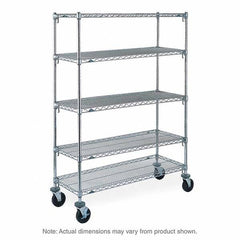 Metro - 900 Lb Capacity 5 Shelf Mobile Wire Shelving Unit - Add-On Unit - Exact Tool & Supply