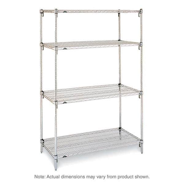 Metro - 2,000 Lb Capacity 4 Shelf Wire Shelving - Starter Unit - Exact Tool & Supply
