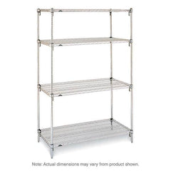 Metro - 2,000 Lb Capacity 4 Shelf Wire Shelving - Starter Unit - Exact Tool & Supply
