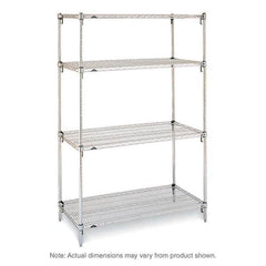Metro - 2,000 Lb Capacity 4 Shelf Wire Shelving - Starter Unit - Exact Tool & Supply