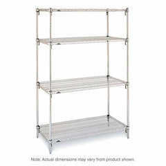 Metro - 2,000 Lb Capacity 4 Shelf Wire Shelving - Starter Unit - Exact Tool & Supply