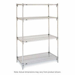 Metro - 2,000 Lb Capacity 4 Shelf Wire Shelving - Starter Unit - Exact Tool & Supply