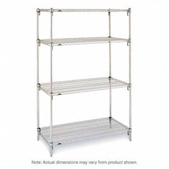 Metro - 2,000 Lb Capacity 4 Shelf Wire Shelving - Starter Unit - Exact Tool & Supply