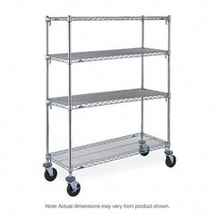Metro - 600 Lb Capacity 4 Shelf Mobile Wire Shelving Unit - Add-On Unit - Exact Tool & Supply