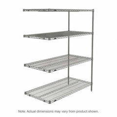 Metro - 2,000 Lb Capacity 4 Shelf Wire Shelving - Add-On Unit - Exact Tool & Supply