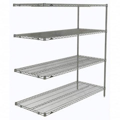Metro - 2,000 Lb Capacity 4 Shelf Wire Shelving - Add-On Unit - Exact Tool & Supply