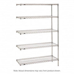 Metro - 2,000 Lb Capacity 5 Shelf Wire Shelving - Add-On Unit - Exact Tool & Supply