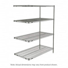 Metro - 2,000 Lb Capacity 4 Shelf Wire Shelving - Add-On Unit - Exact Tool & Supply