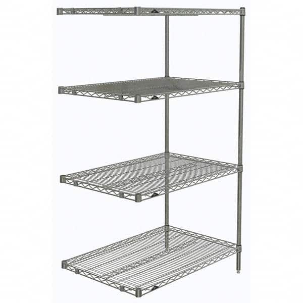 Metro - 2,000 Lb Capacity 4 Shelf Wire Shelving - Add-On Unit - Exact Tool & Supply
