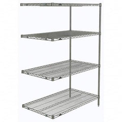Metro - 2,000 Lb Capacity 4 Shelf Wire Shelving - Add-On Unit - Exact Tool & Supply
