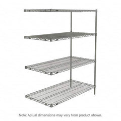 Metro - 2,000 Lb Capacity 4 Shelf Wire Shelving - Add-On Unit - Exact Tool & Supply