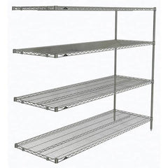Metro - 2,000 Lb Capacity 4 Shelf Wire Shelving - Add-On Unit - Exact Tool & Supply