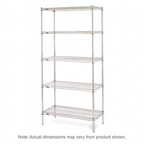 Metro - 2,000 Lb Capacity 5 Shelf Wire Shelving - Starter Unit - Exact Tool & Supply